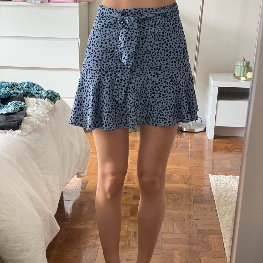 Mini Print Blue Skirt - S